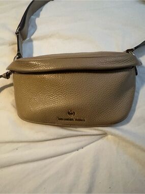 Michael Kors Pebbled Leather Crossbody Belt Bag in Taupe